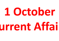 1 October Curret Affairs