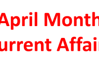 April Month current affairs